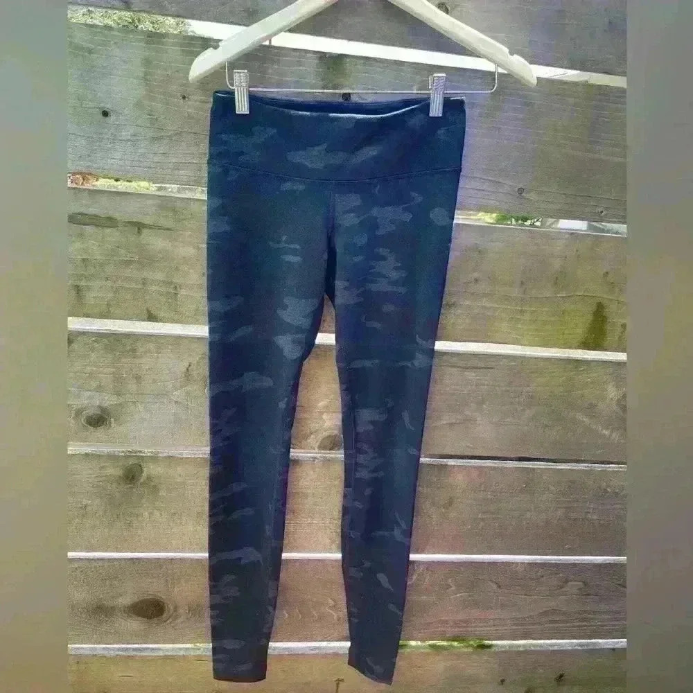 Lululemon Wunder‎ Under Pants Full On Size 4 Nazy Blue Black Camo Leggings Yoga
